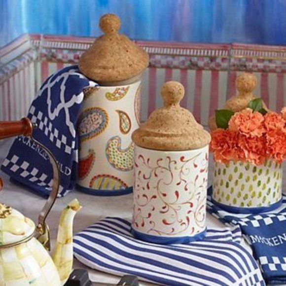 **SOLD**Mackenzie-Childs- Carnaby Canister-Large - Picture 3 of 3